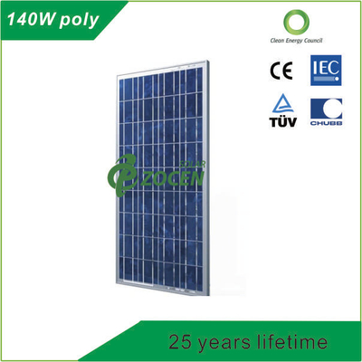 Pannelli solari policristallini di PV di 140 watt con 25 anni di vita TUV certificata